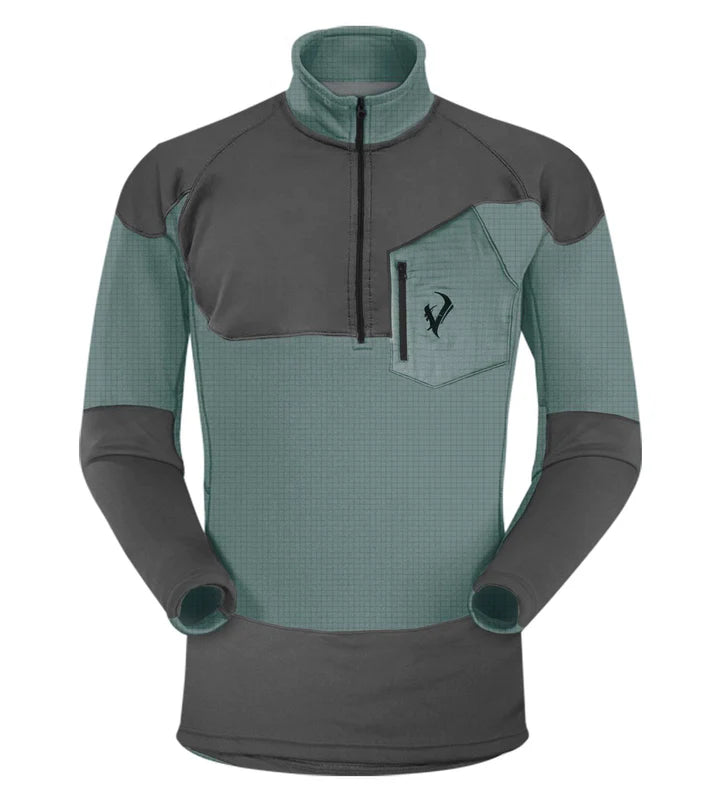 ARCHER 1/2 PULLOVER - MINT/CHARCOAL
