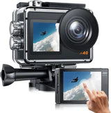 Campark X40 4K 30FPS 20MP Dual Screen Action Camera, EIS,WiFi 131FT Waterproof Underwater Camera